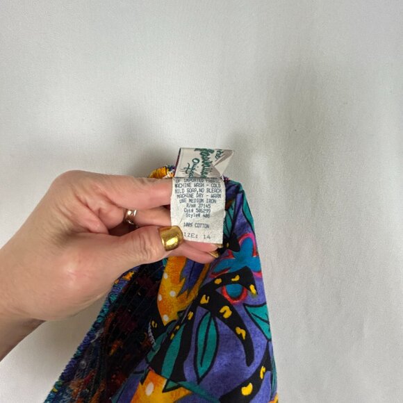 Vintage Hilo Hattie Jungle Print Halter Dress Jaguar Parrot 14 - Picture 6 of 6